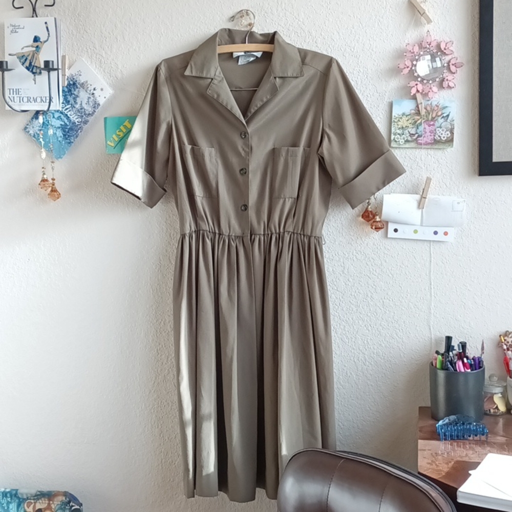 Forest green vintage dress